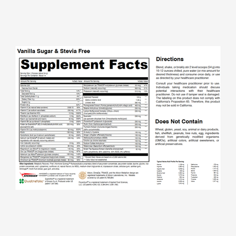 Metabolic Recovery FREE GHI Vanilla - Sugar-Free Gut & Detox Support | RetzlerRx®