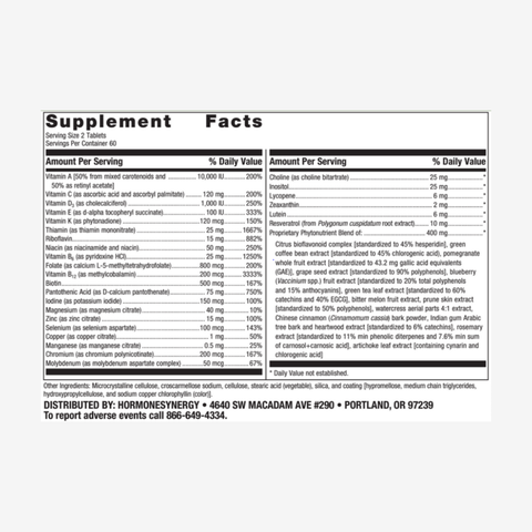 PhytoSynergy Multi No Iron – Cellular Protection & Longevity Support | RetzlerRx®