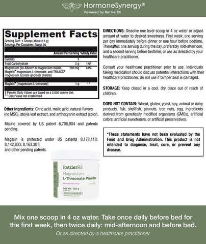 Neuro Magnesium L-Threonate Powder – Brain, Memory & Sleep Support | RetzlerRx® BERRY FLAVOR