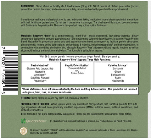Metabolic Recovery Formula GHI – Creamy Chocolate Protein & Detox Support